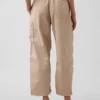 Pantaloni utility a gamba a botte in twill a vita media