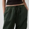 Pantaloni utility a gamba a botte in twill a vita media