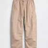 Pantaloni utility a gamba a botte in twill a vita media
