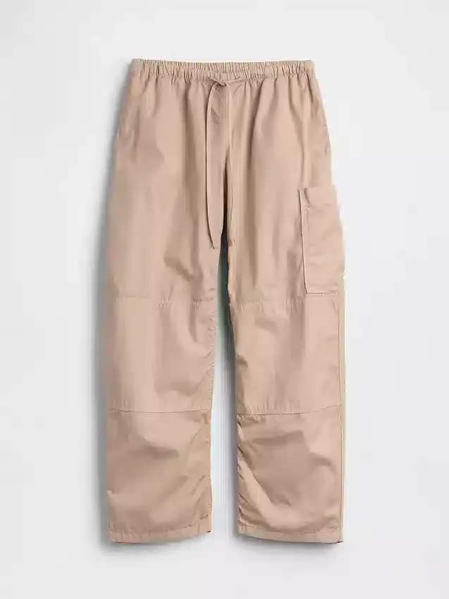 Pantaloni utility a gamba a botte in twill a vita media