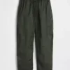 Pantaloni utility a gamba a botte in twill a vita media