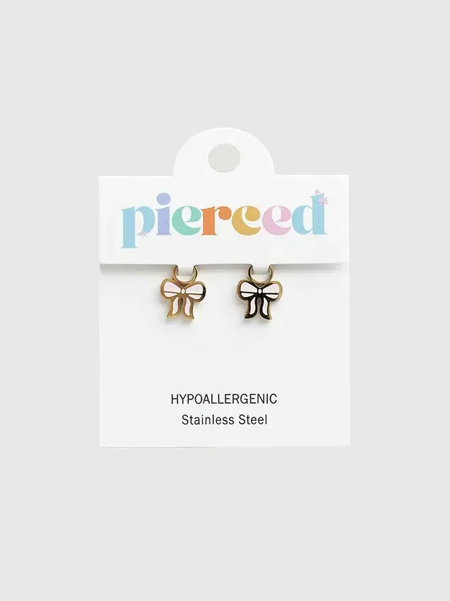 Pierced Co Ciondolo a fiocco rosa per orecchini a cerchio