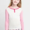 Pigiama Henley a blocchi di colore