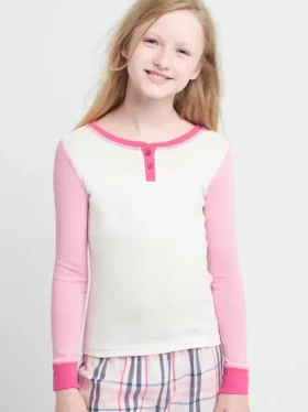 Pigiama Henley a blocchi di colore