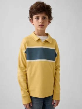 Polo da bambino in tessuto pesante dal taglio morbido