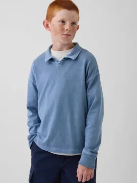 Polo da bambino in tessuto pesante dal taglio morbido