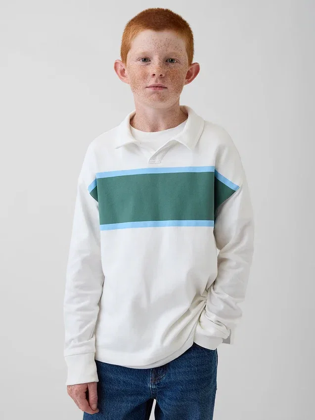 Polo da bambino in tessuto pesante dal taglio morbido