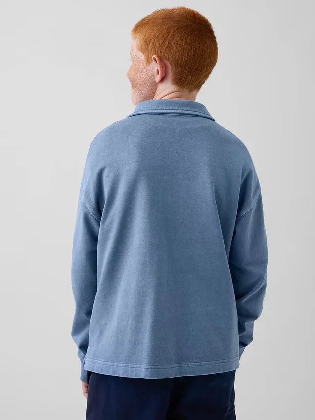 Polo da bambino in tessuto pesante dal taglio morbido