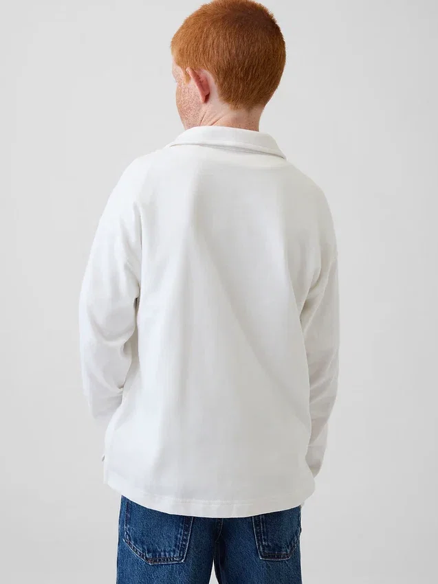 Polo da bambino in tessuto pesante dal taglio morbido