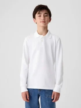 Polo da uniforme in cotone biologico per bambini