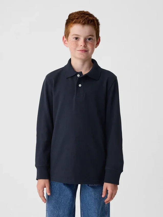 Polo da uniforme in cotone biologico per bambini