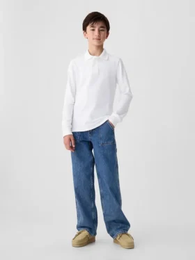 Polo da uniforme in cotone biologico per bambini