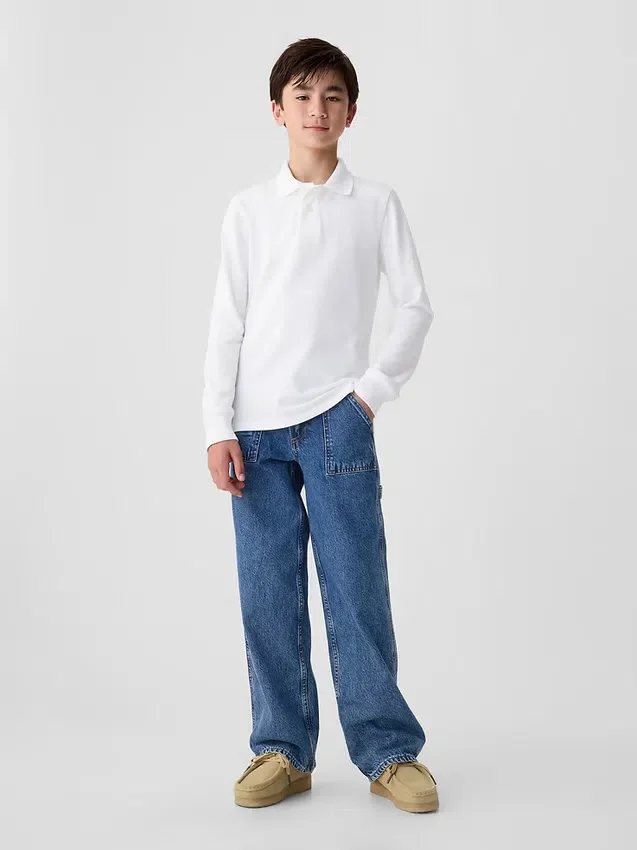 Polo da uniforme in cotone biologico per bambini