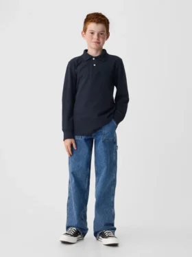 Polo da uniforme in cotone biologico per bambini