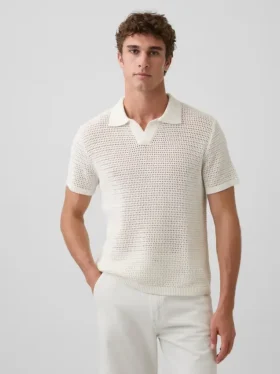 Polo in maglia a rete