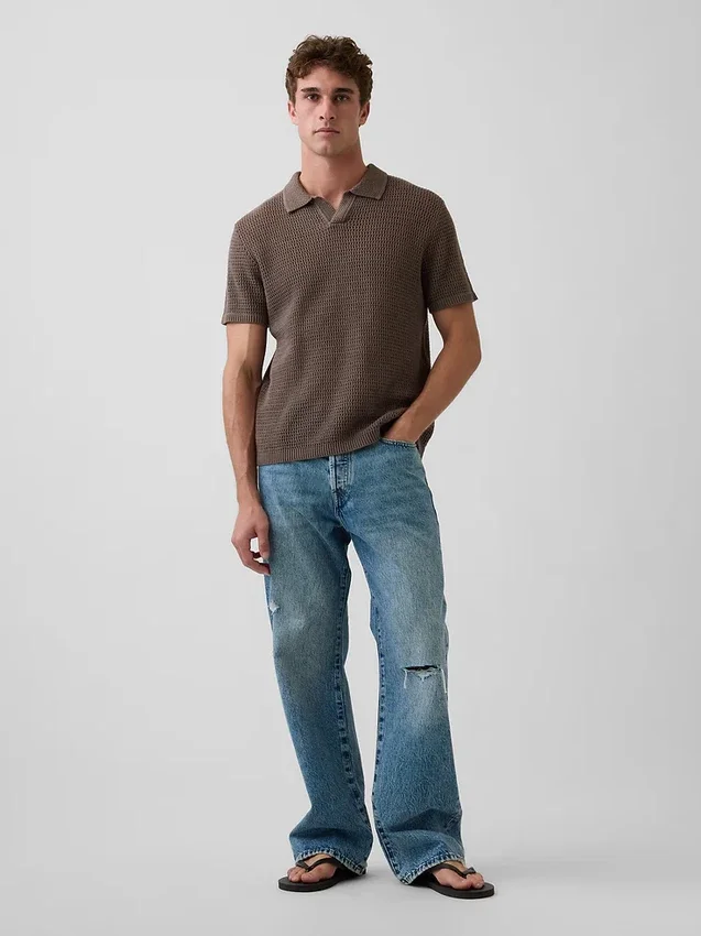Polo in maglia a rete