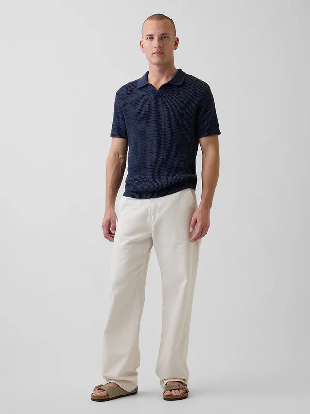 Polo in maglia a rete