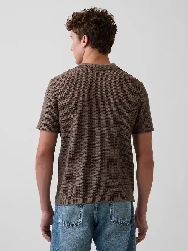 Polo in maglia a rete
