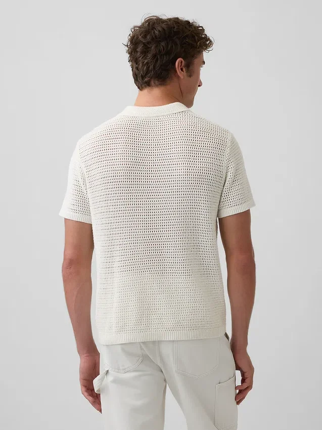 Polo in maglia a rete