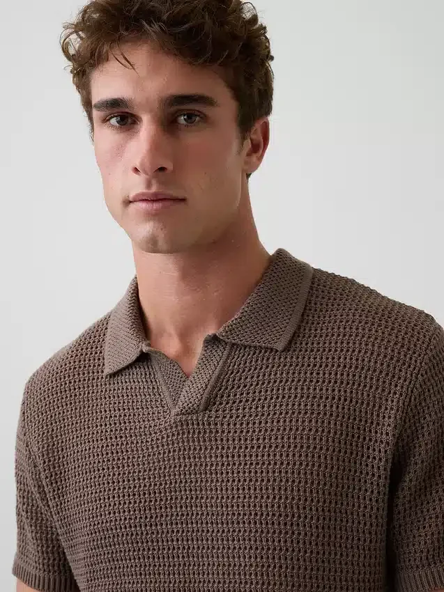 Polo in maglia a rete