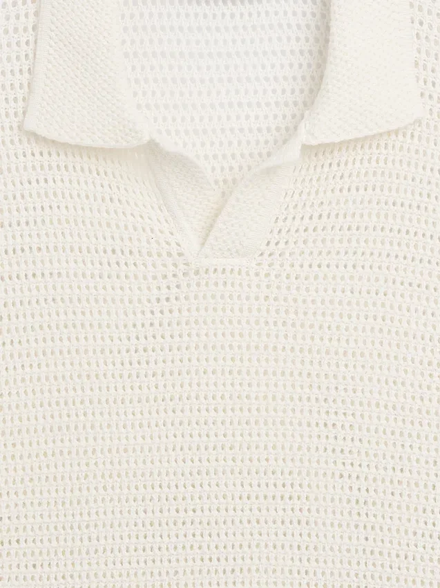 Polo in maglia a rete