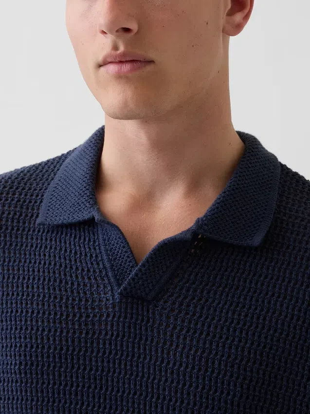 Polo in maglia a rete