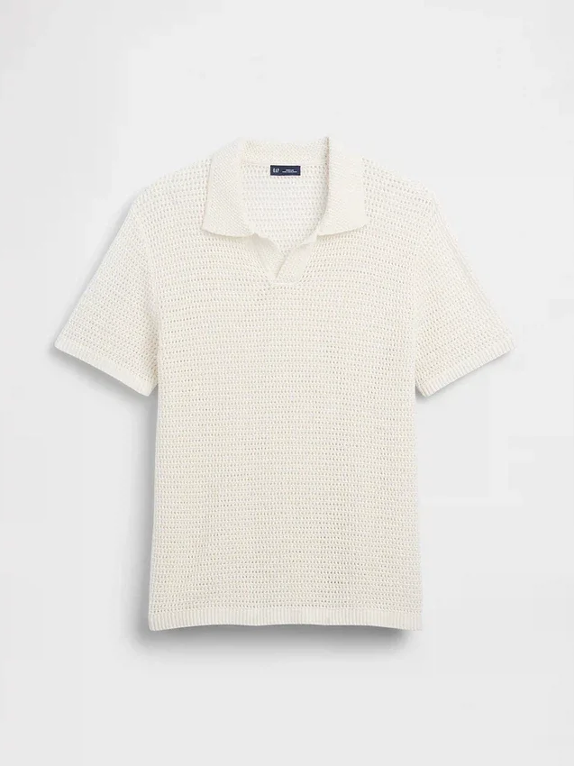 Polo in maglia a rete