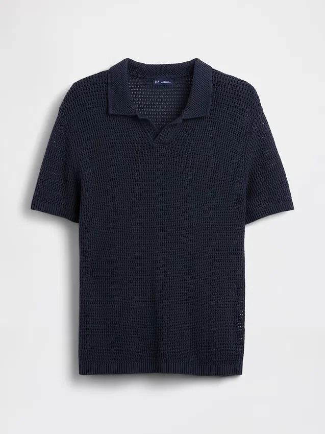 Polo in maglia a rete