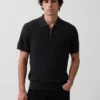 Polo in maglia testurizzata con zip