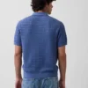 Polo in maglia testurizzata con zip