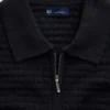 Polo in maglia testurizzata con zip
