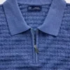 Polo in maglia testurizzata con zip