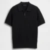Polo in maglia testurizzata con zip