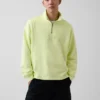 Pullover oversize pesante con logo e chiusura a un quarto di zip
