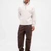 Pullover oversize pesante con logo e chiusura a un quarto di zip