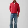 Pullover oversize pesante con logo e chiusura a un quarto di zip