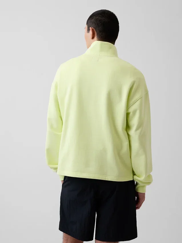 Pullover oversize pesante con logo e chiusura a un quarto di zip