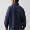 Pullover oversize pesante con logo e chiusura a un quarto di zip