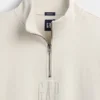 Pullover oversize pesante con logo e chiusura a un quarto di zip
