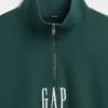 Pullover oversize pesante con logo e chiusura a un quarto di zip