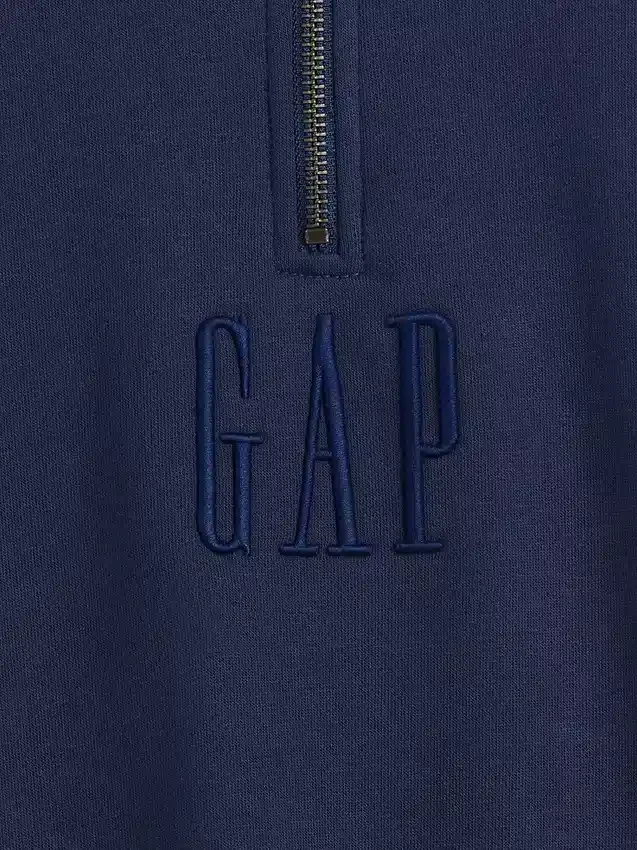 Pullover oversize pesante con logo e chiusura a un quarto di zip