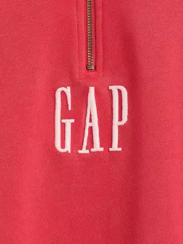Pullover oversize pesante con logo e chiusura a un quarto di zip