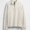 Pullover oversize pesante con logo e chiusura a un quarto di zip