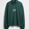 Pullover oversize pesante con logo e chiusura a un quarto di zip