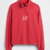 Pullover oversize pesante con logo e chiusura a un quarto di zip