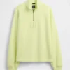 Pullover oversize pesante con logo e chiusura a un quarto di zip