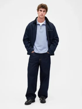 Pullover oversize pesante con zip a un quarto