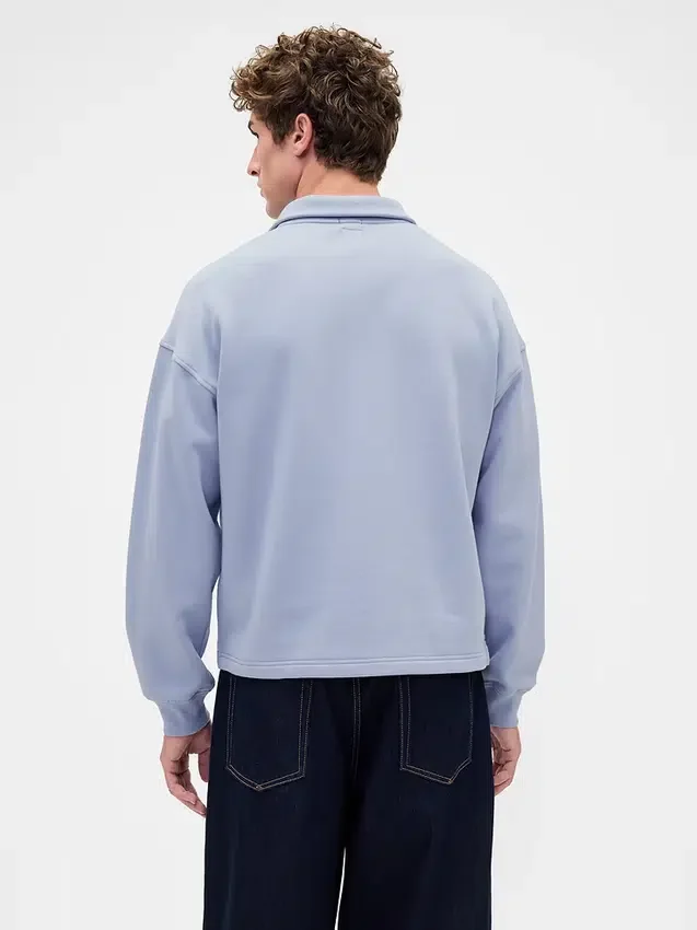 Pullover oversize pesante con zip a un quarto