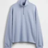 Pullover oversize pesante con zip a un quarto