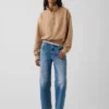 Pullover oversize Vintagesoft con mezza zip e scollo a V